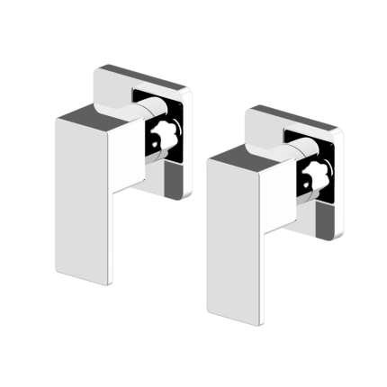 Romano Chrome Hot & Cold Wall Tap Set