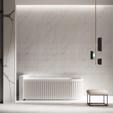 Groove Left Corner Bath 1700mm
